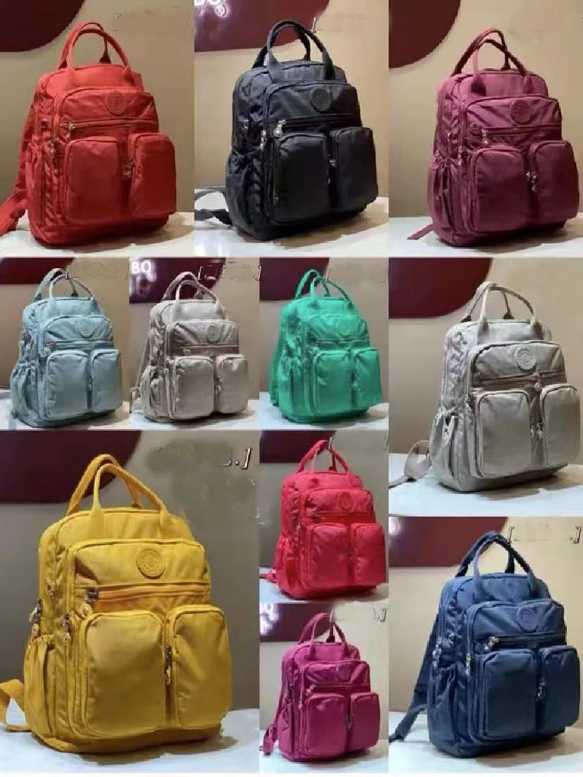 Fashion Woman Backpack Waterproof Nylon Soft Handle Solid Multi-pocket Travel Zipper Feminina School Bags Laptop Backpack