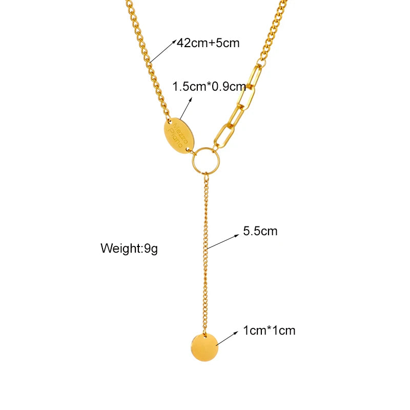 Stainless Steel Geometry Star Moon Butterfly Pendant Multilayer Chain Choker Necklace