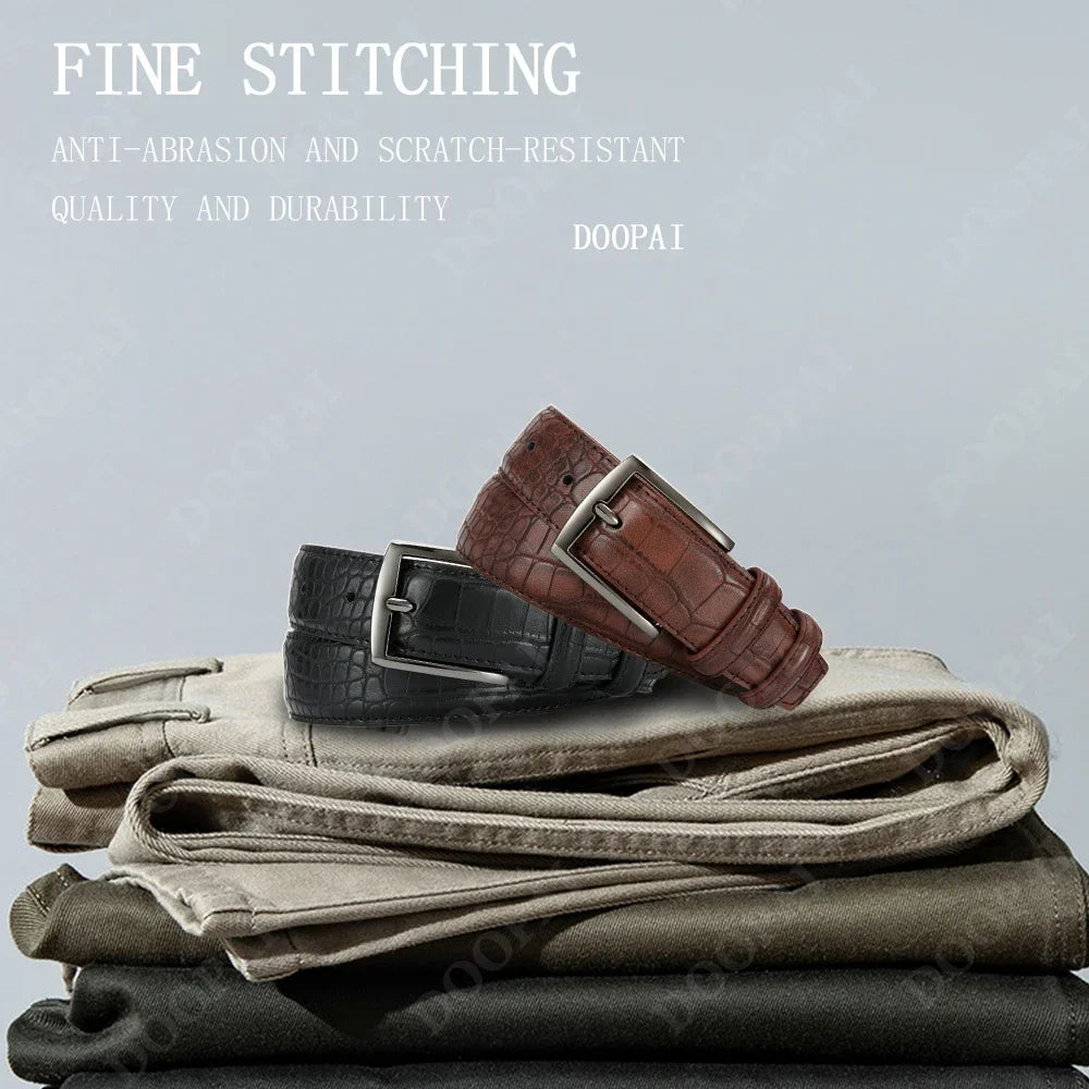 Famous Brand Business Belt Men Top Quality PU Luxury Leather Waist Strap Black Male Automatic Buckle Jeans Belts for Men