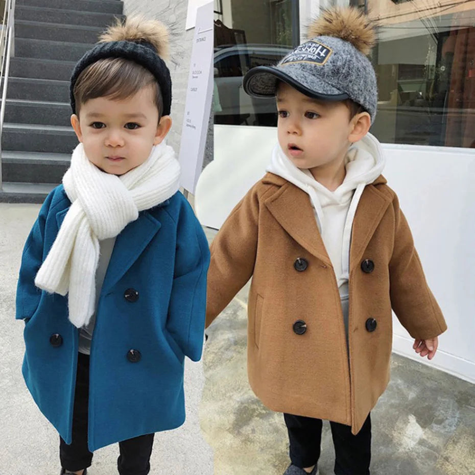 Girls Long Jacket Coat Solid Color Girl Coat Spring Autumn Jacket Girl Casual Style Kids Clothes
