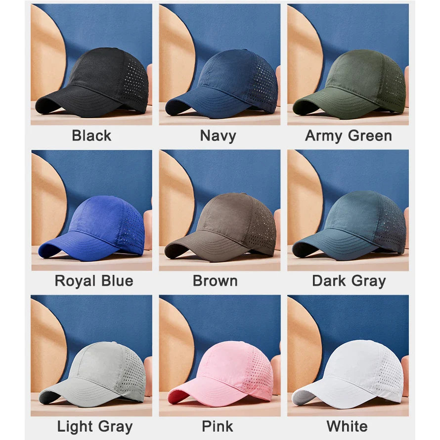 56-62cm Large Size Summer Baseball Cap Men Women Breathable Mesh Trucker Hat Snapback Cap Quick Dry Visor Outdoor Sports Sun Hat