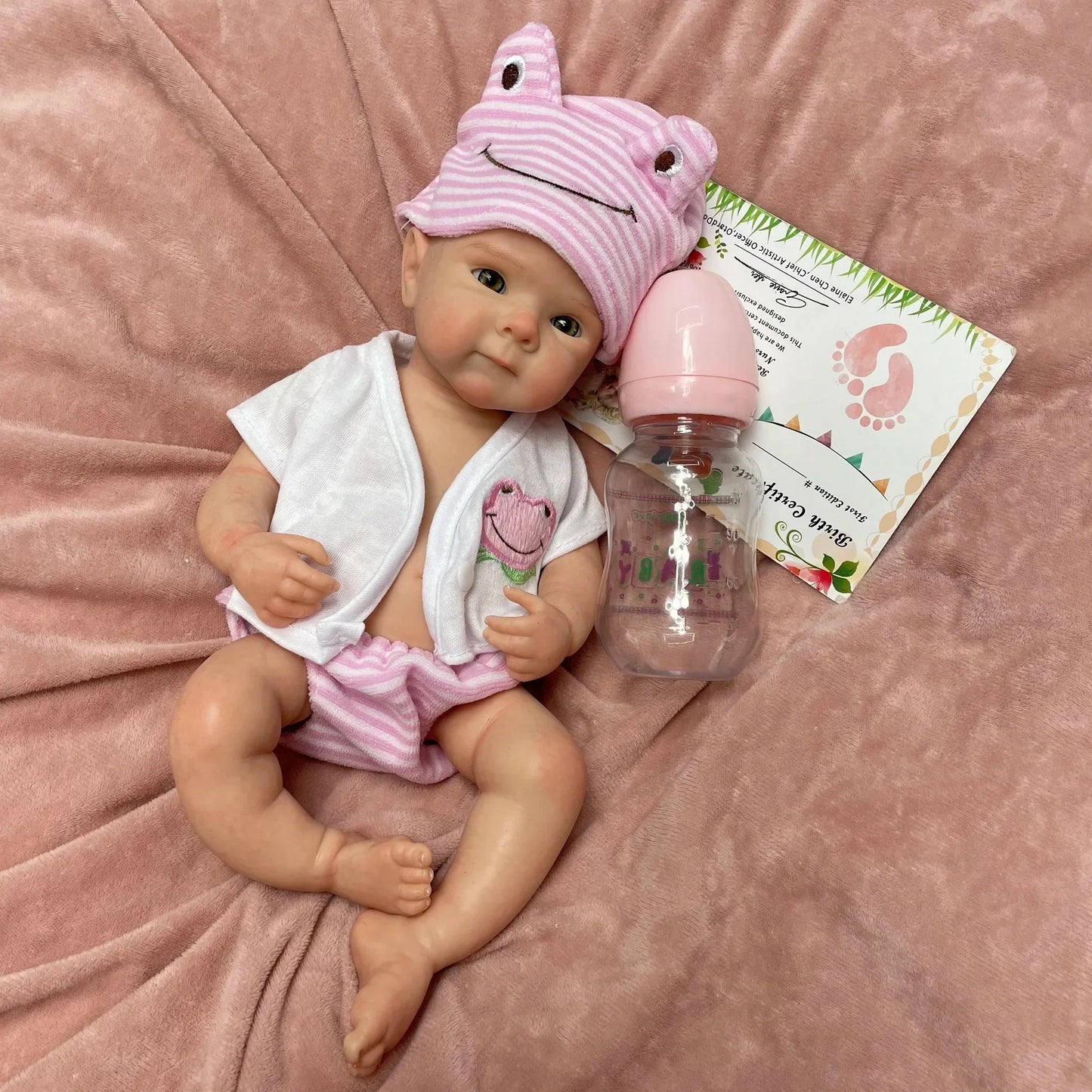 13Inch Open Mouth Full Silicone Bettie Bebe Reborn Girl With Painted Skin Newborn Baby Doll Lifelike Muñeca Reborn For Kids Gift