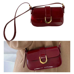 Women Buckle Hobo Bag Strap Adjustable Patent Leather Shoulder Bag Casual