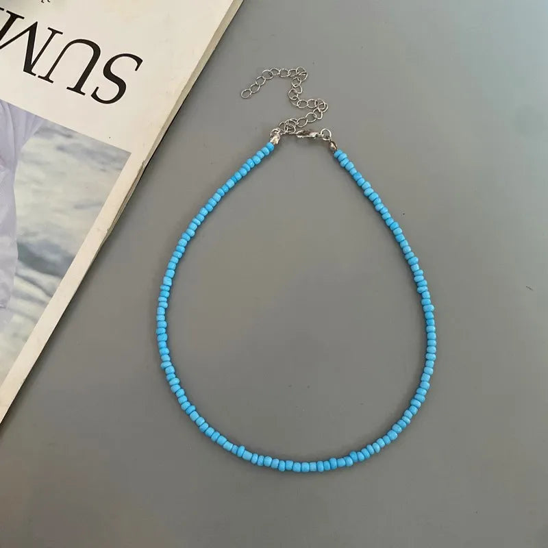 New Seed Beads Bohemia  Choker Chain Fashion  Charm Collar Colorful Handmade Colar Collar Necklace Jewelry Femme