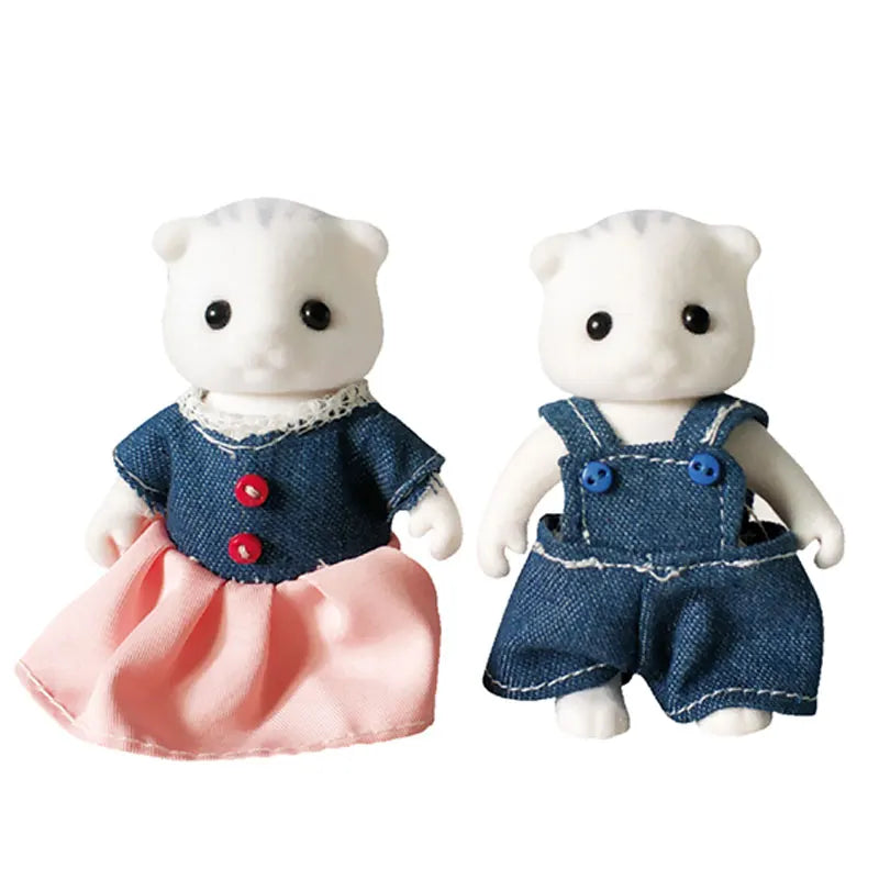 Forest Family Reindeer Rabbit Panda Animal Simulation Dollhouse Furniture Toy Set House Accessories Christmas Gifts for Kids