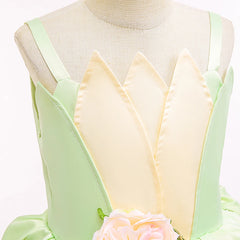 Tiana Cosplay Costume for Girls Fancy Princess Cosplay The Frog Dress