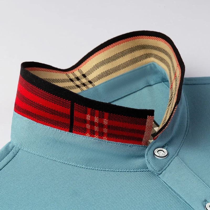 Summer men's fashion casual short sleeved polo shirt high-end boutique embroidered top comfortable and breathable lapel T-shirt