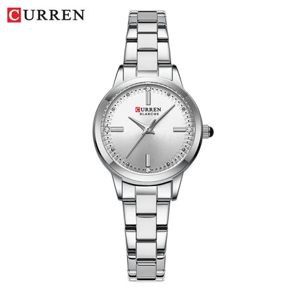 CURREN-Women's Simple Dial Wristwatch, Elegant and Charming Bracelet Quart Watches for Lady, Fashion Brand