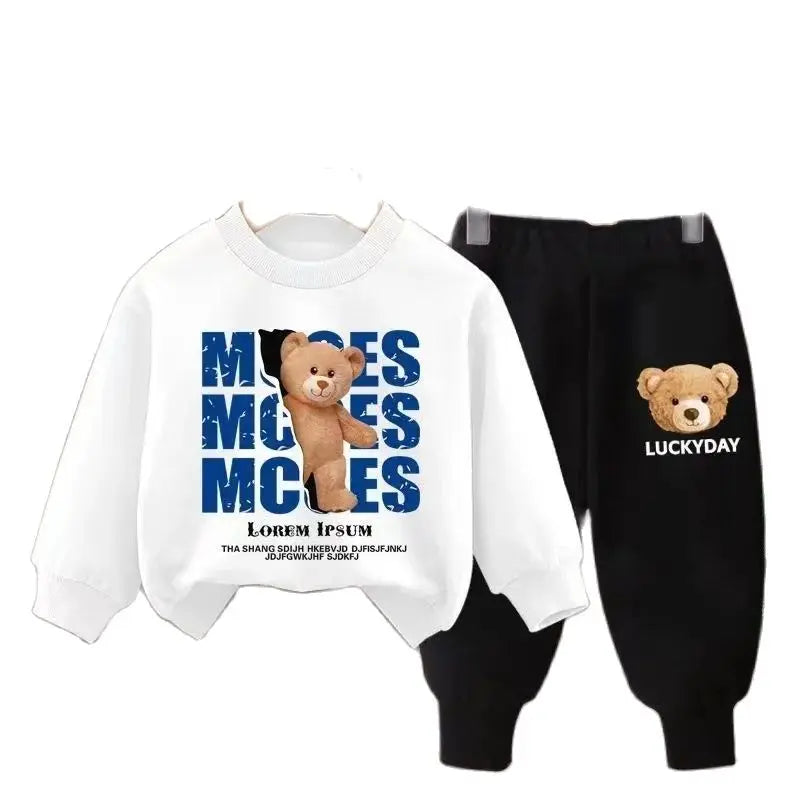 Autumn Baby Boy Clothes Set Kid Cartoon Printed Sweatshirts Pullover Top And Pants 2pcs Suit Children Girls Fashion Tracksuits