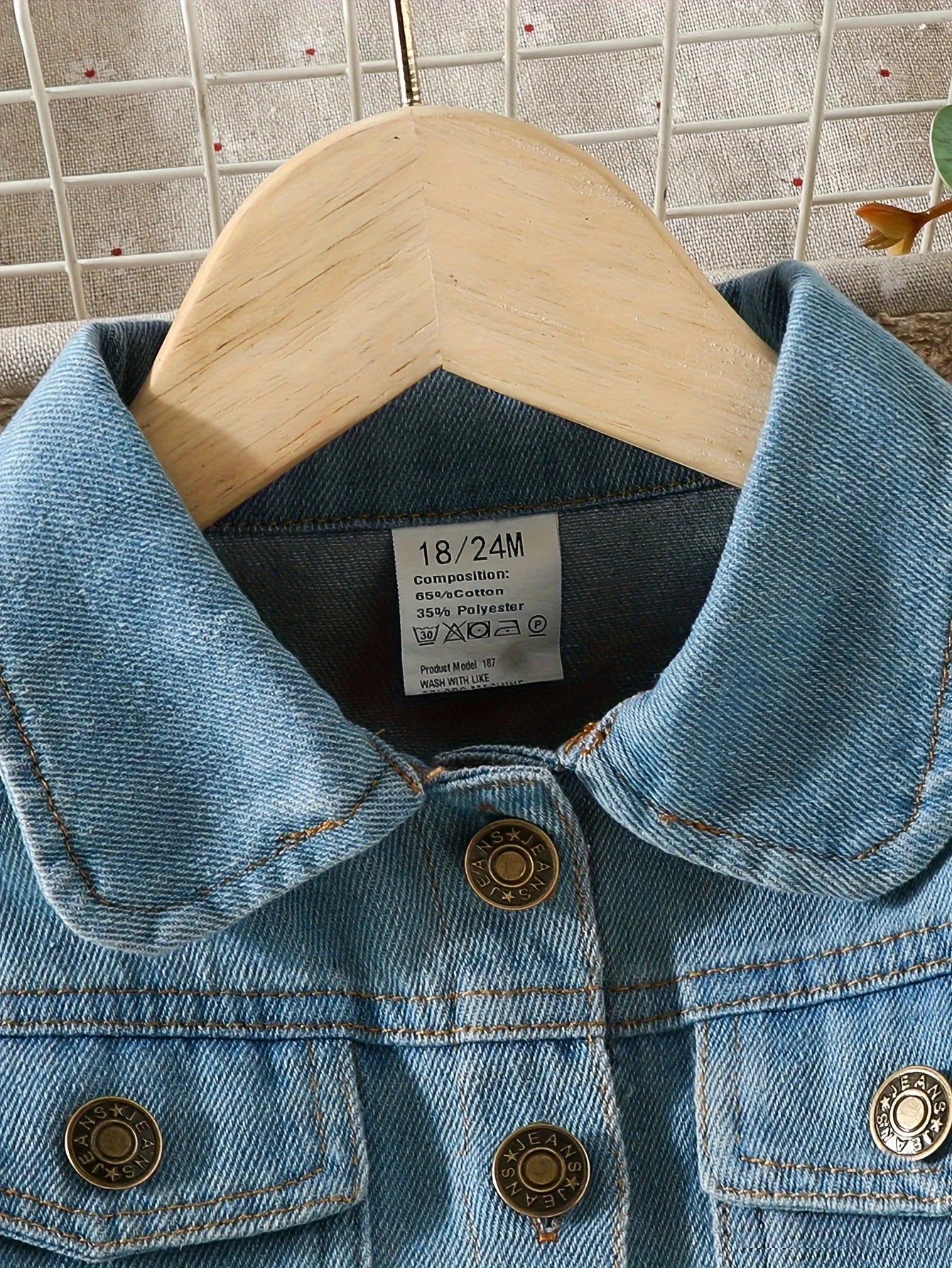 Girls' Denim Outerwear Autumn And Winter Children's Denim Outerwear Middle And Young Children's Denim Outerwear Korean Trend