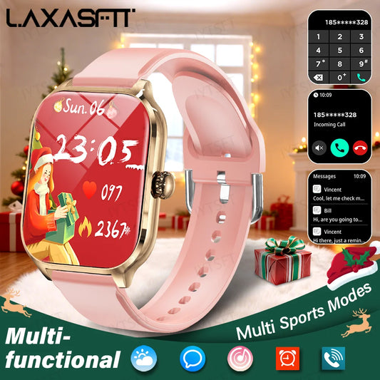 LAXASFIT 2025 New Smart Watch Bluetooth Talk 2.01 HD Touch Screen Multi Sport Function Smart Watch Men Women Christmas Day Gift
