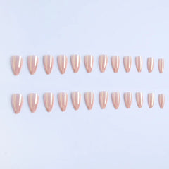 24pcs Stiletto Aurora Fake Nails Set Press On Short Almond Nails Wearable False Nails