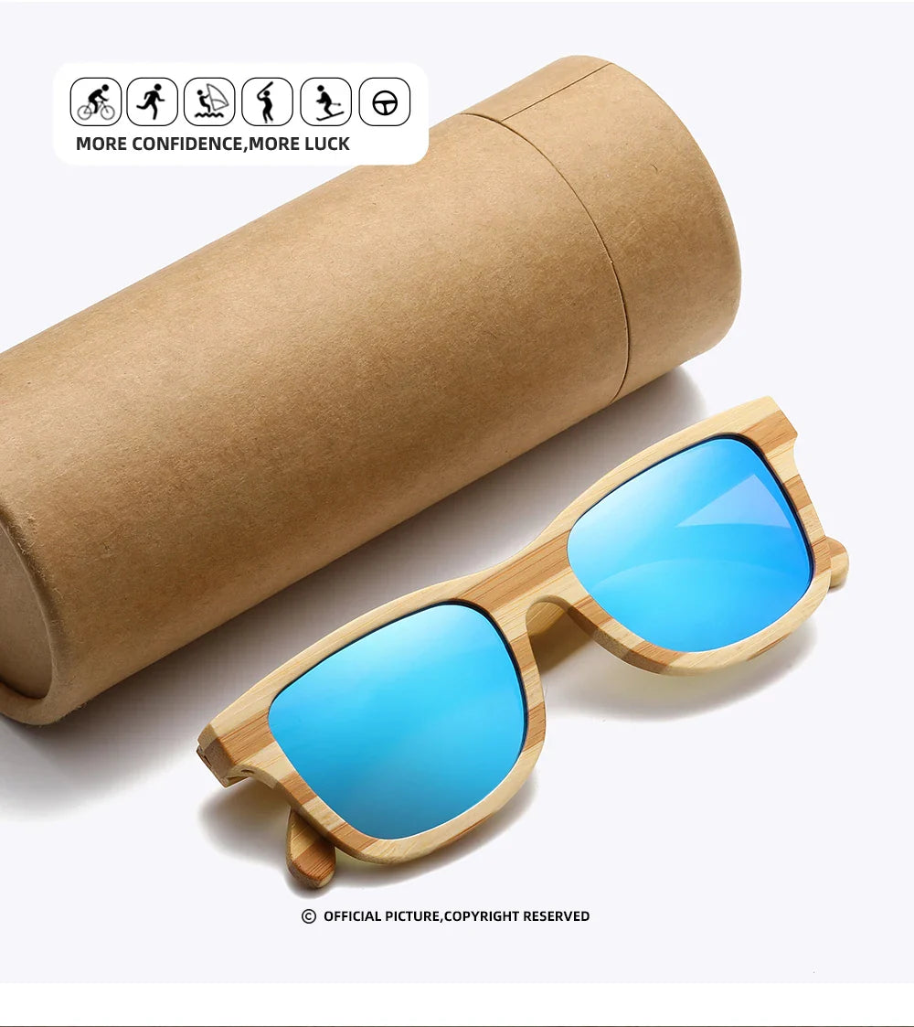 GM Natural Zebra bamboo adult sunglasses Manual polarized glasses Mirror coated lens Glasses Gift box 8621C