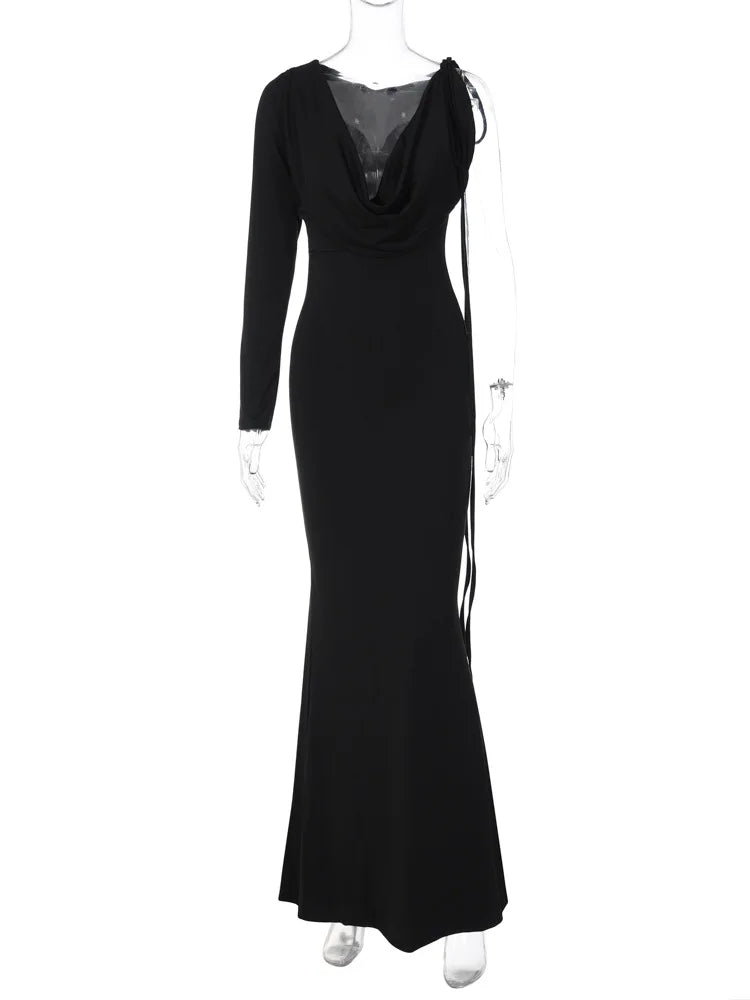 Evening wear Dresses: One Shoulder Maxi Dress For Women Elegant Outfits