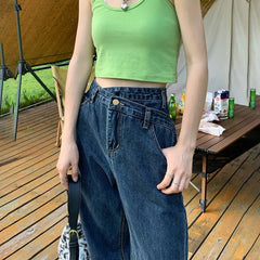 Spring Summer Women Casual Cotton High Waist Jeans Fashion Casual Ladies Pencil Pants