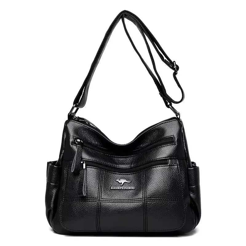 Brand Leather 3 Layers Alligator Crossbody Bag for Women Female Shoulder
