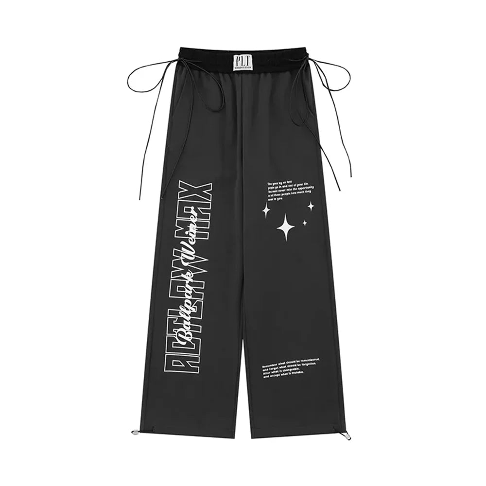 Apricot Sweatpants Women Baggy Y2k Streetwear Graphic Print Jogger Pants Vintage