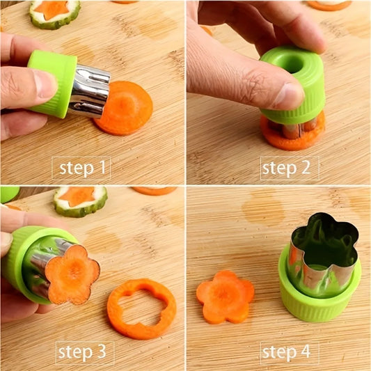 12pcs/set Vegetable Cutter Shapes Stainless Steel Cookie Cutters Fruit Stamps Cake