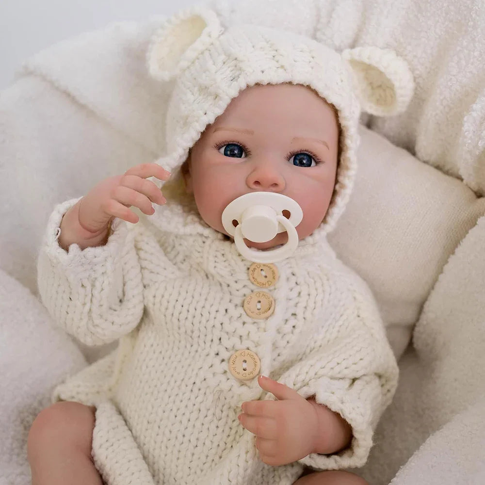 48cm Newborn Baby Dolls Full Body Silicone Vinyl Reborn Doll Realistic Alive Girl Already Lifelike Painted Like Real Toddler