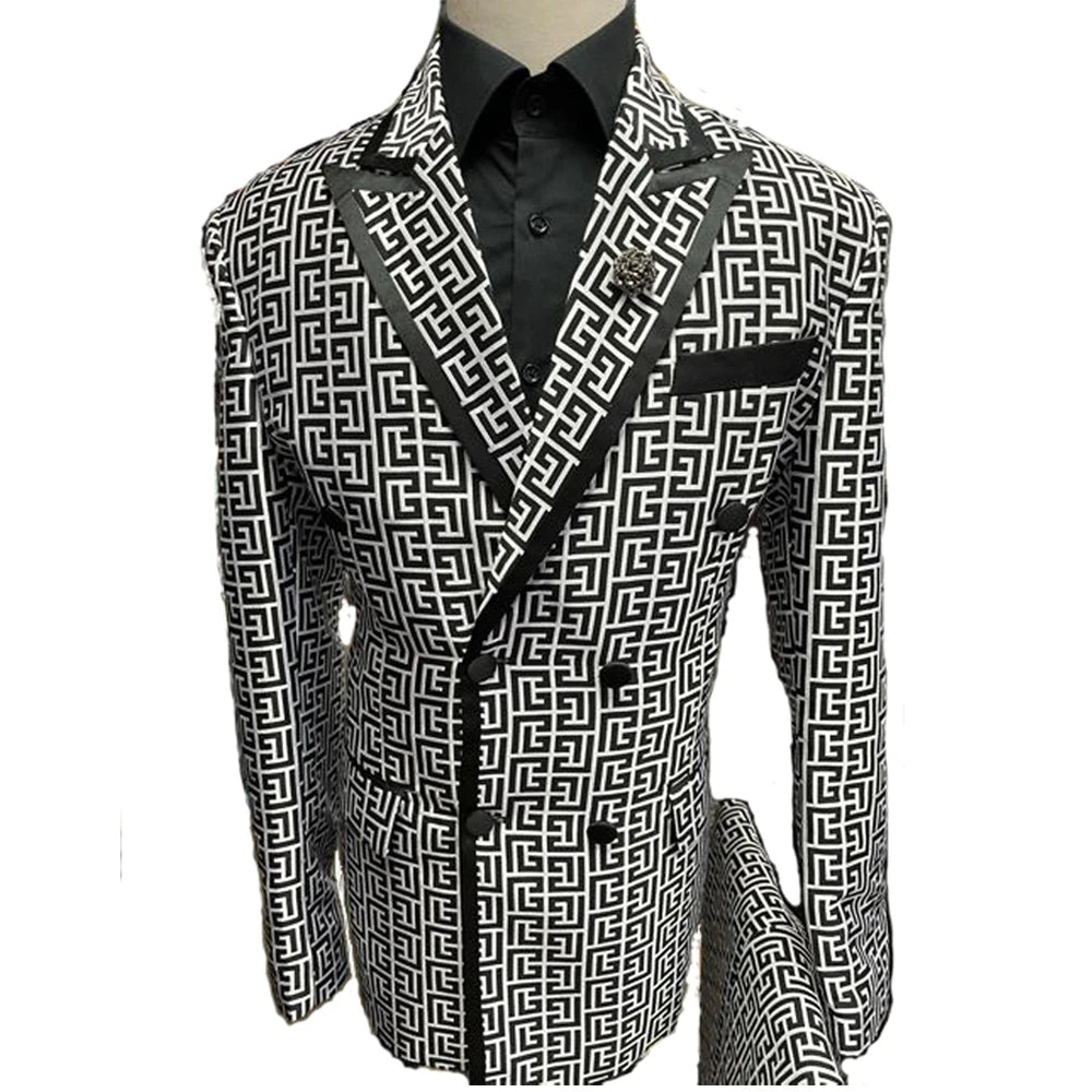 Tuxedo for Mens: Fashion Plaid Groom Tuxedos Double Breasted Men Suits For Wedding