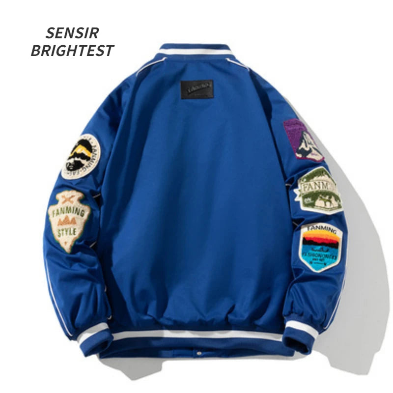 American Retro Baseball Jacket Male Spring And Autumn Loose Embroidery Tide Jacket