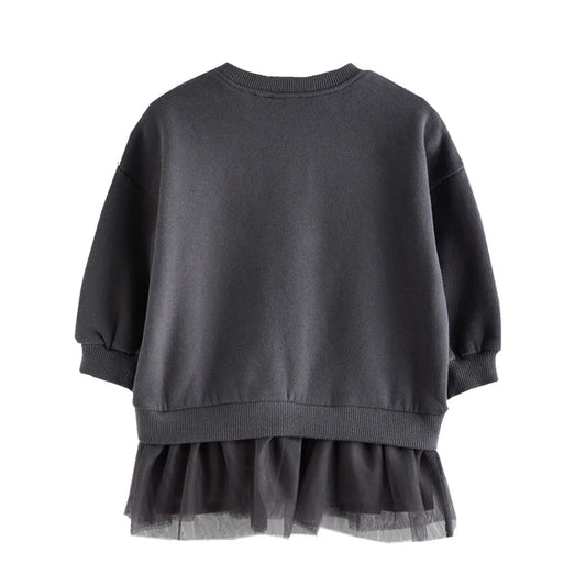 Bear Beading  Princess Girls Dresses For Autumn Spring Long Sleeve Party Girls