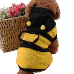 Bee Pet Puppy Coat Apparel Outfit Fleece Clothes Dog Cat Hoodie Fancy Costume