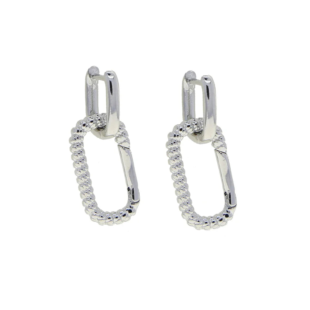 Korean Style Fashion Paper Clip Designer Jewelry Hoop Dangle Earrings for Women Cubic Zirconia Gold Platinum Plated Color