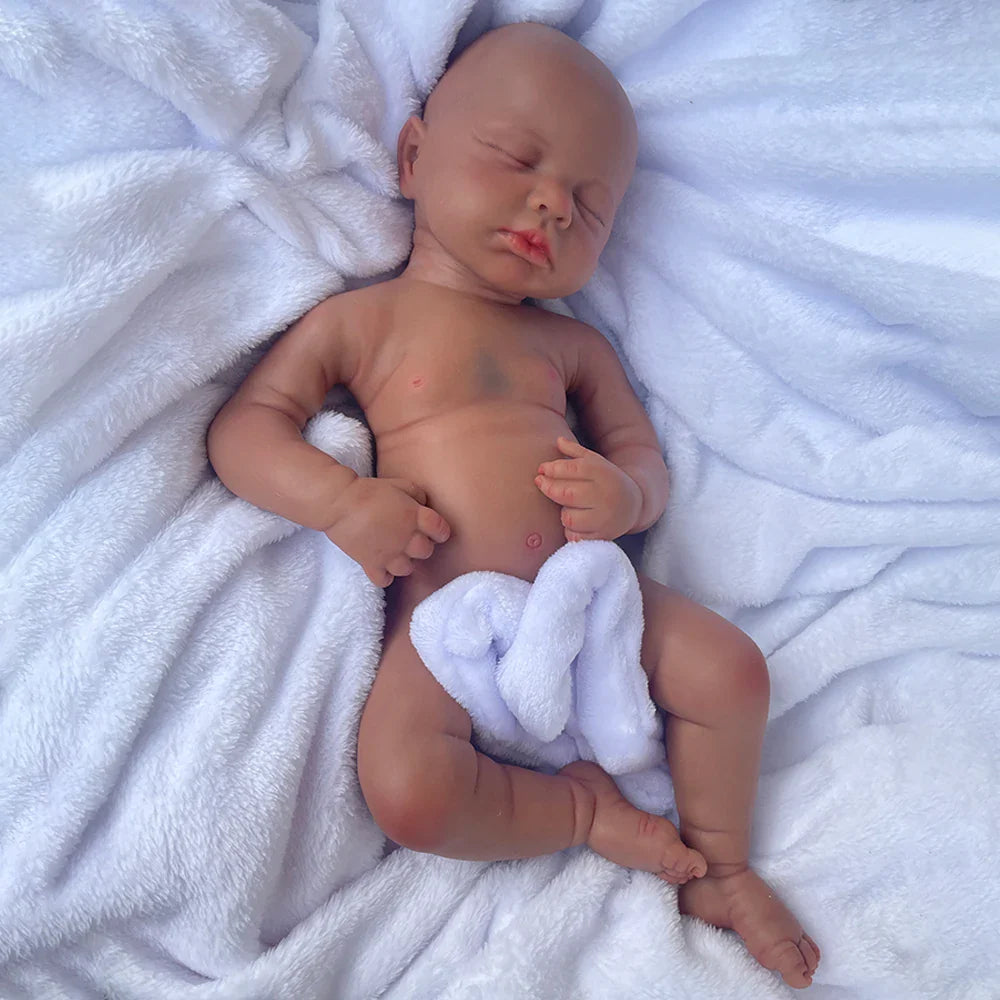 Full Body Silicone Reborn Baby Girl Loulou 20Inch 1:1 Lifelike Silicone Bebe Washable Newborn Dolls for Kids Teaching