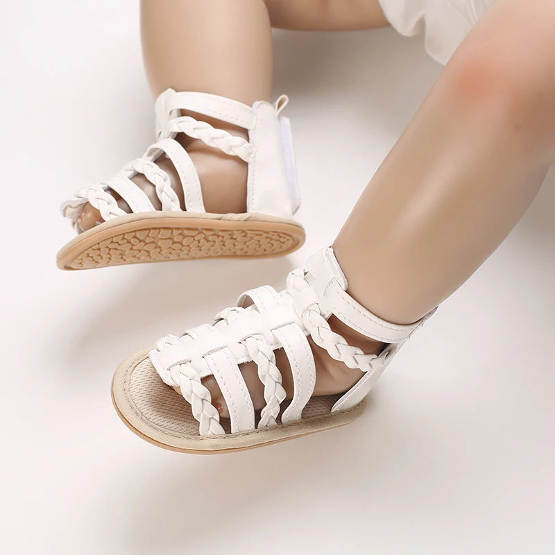 Baby Shoes Summer Girls Fashion High Top Catwalk Shoes Non-slip Soft Rubber