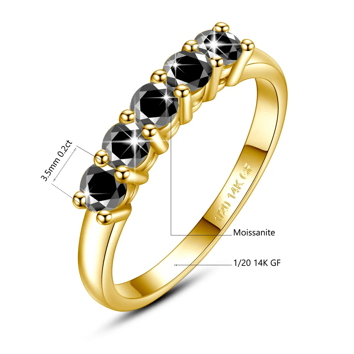 Szjinao 14K Gold Filled Rings For Woman 1.0CT 3.5mm Moissanite Diamond Wedding Jewelry No Tarnish Engagement Lady Gift Wholesale
