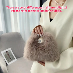 Ladies Shoulder Bags Soft Plush Female Evening Clutch Purse Handbags