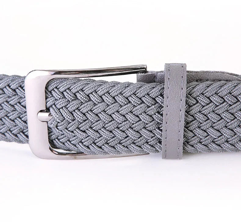 Stretch Canvas Pin Buckle Trouser Belts Plus Large Size 130 140 150cm Elastic Woven Belt Casual Women Men's Punched Waist Straps