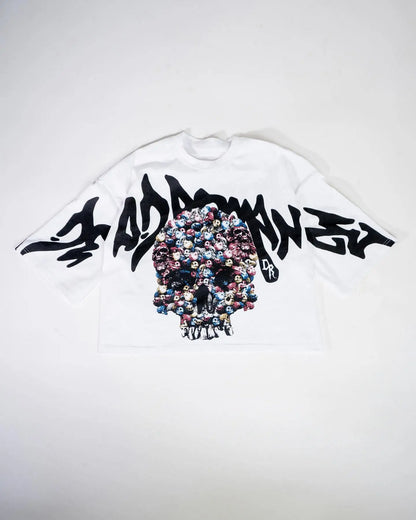 Street hip-hop clothing, Gothic devil pattern print, oversized T-shirt men's  loose casual versatile fashion short sleeved shirt