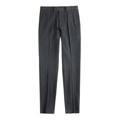 Men's Striped Trousers Stretch Feet Casual Pants Dark Gray High-quality Formal Suit Pants Pantalones Hombre