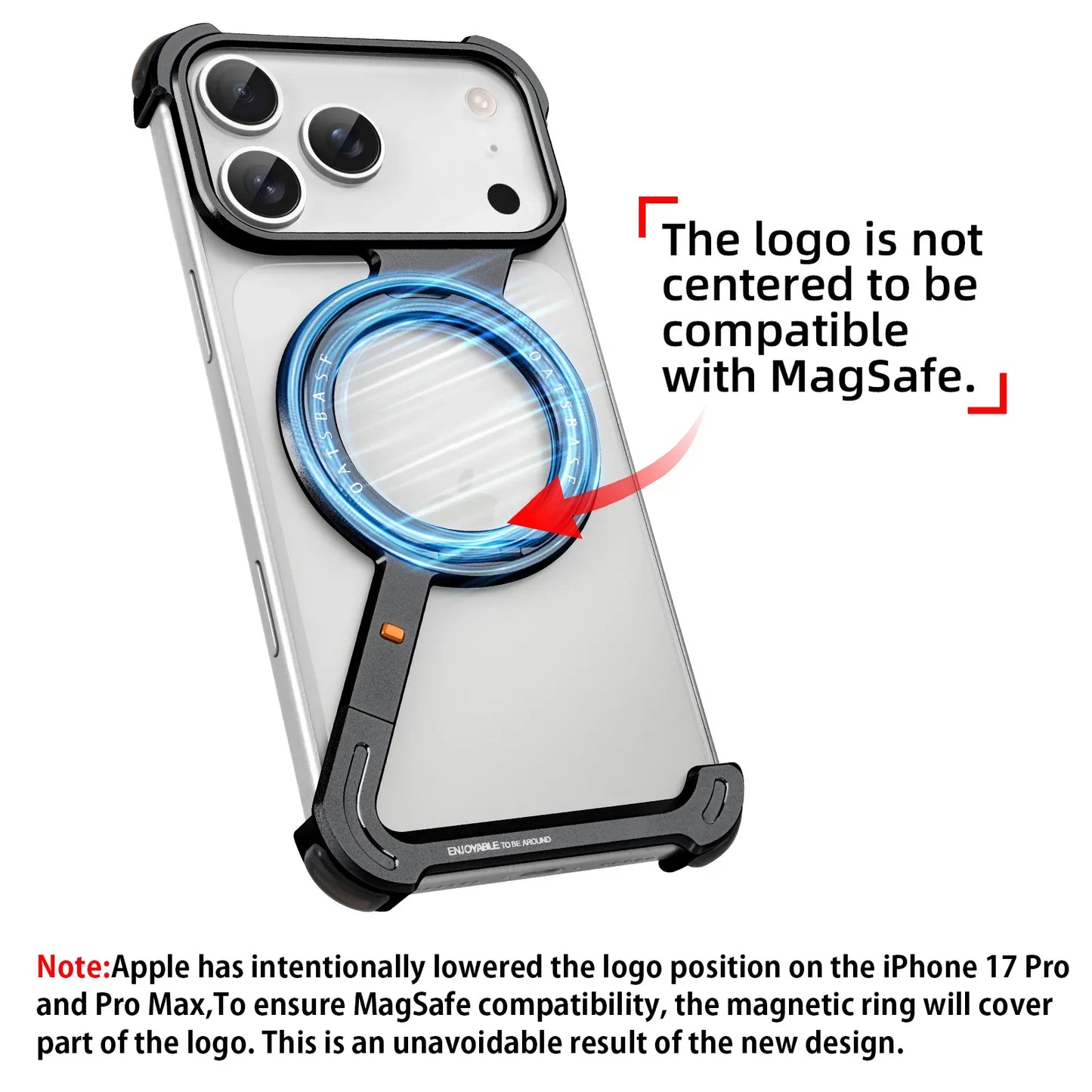 Eary Metal Magnetic Phone Case for iPhone 17 Pro Max/17 Pro/17 Air Magsafe 360°Rotate Stand Frameless Shockproof Protector Cover