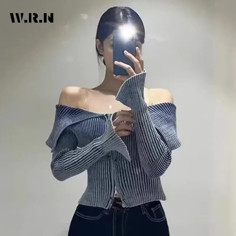 Women Hotsweet Solid Color Knitting Long Sleeve Slim Cardigans