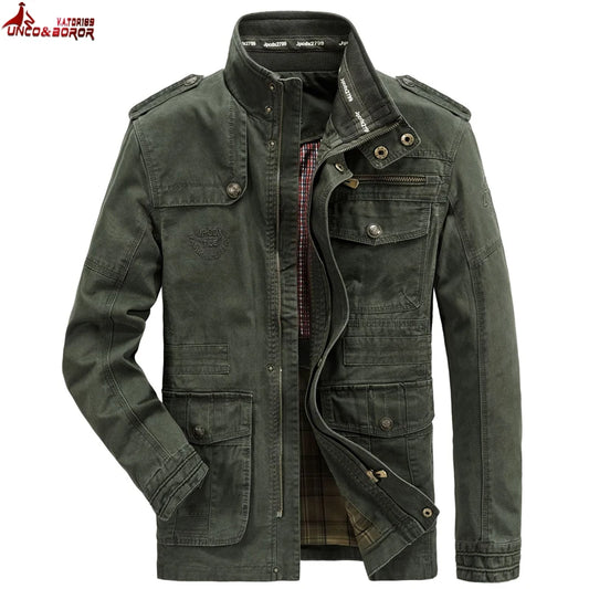 Autumn winter Jacket Men Pure Cotton Business Casual Cargo Jackets Army Military