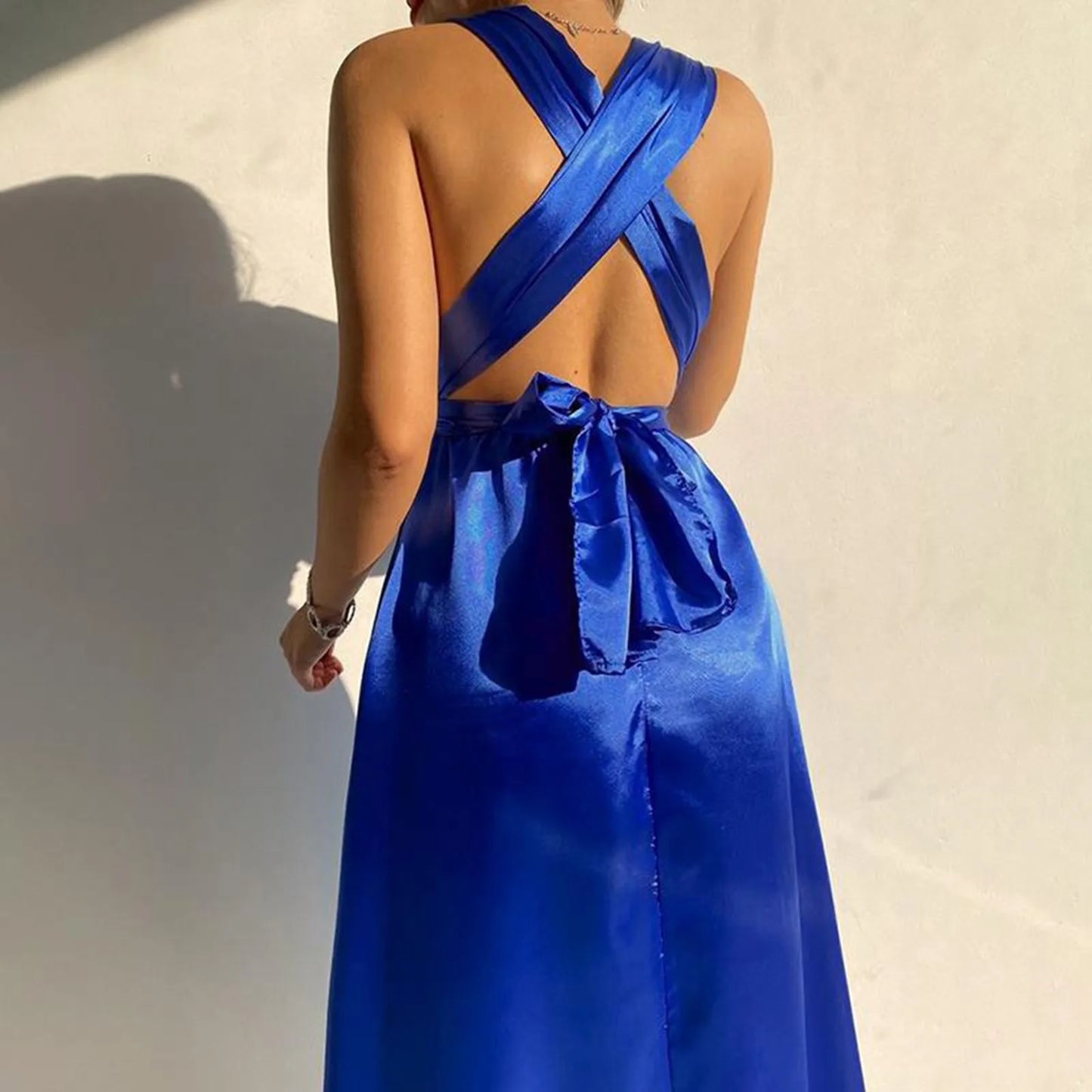 Evening wear Dresses: Backless Sleeveless Women'S Dress Long Maxi Female