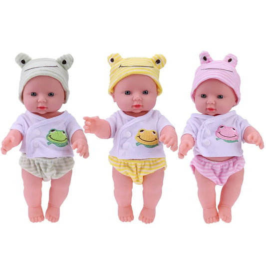30cm Reborn Girl Baby Doll Soft Elastic PVC 3D Simulation Baby Dolls Movable Prepregnancy Morning Education Baby Companion Toys