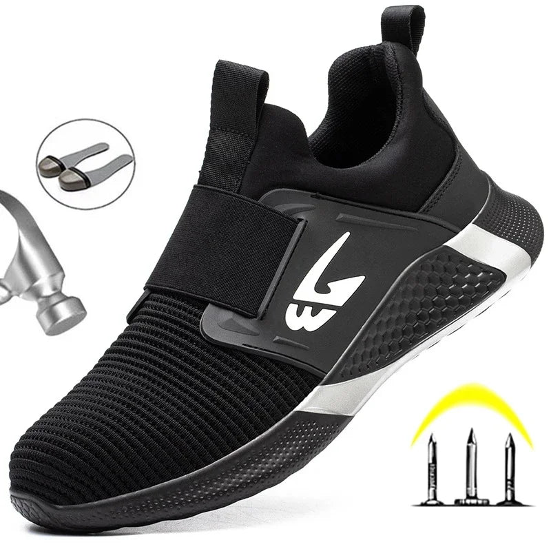 Security Protection Boots Men Shoes Steel Toe Work Safety Shoes Anti-smash Puncture-Proof Safety Boots Comfortable Sneakers