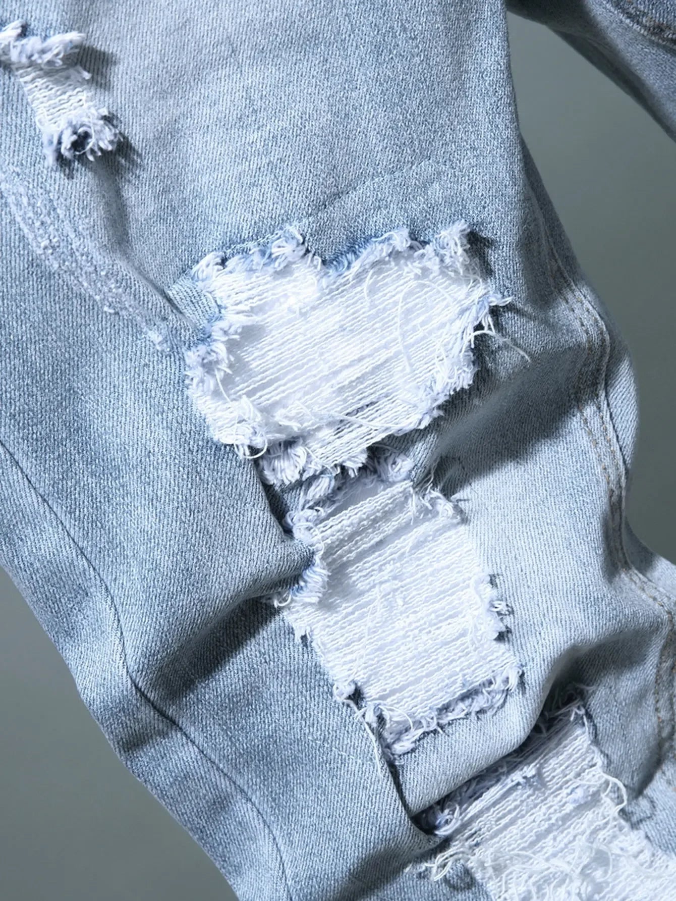 Men's Ripped Jeans Autumn Designer Slim Fit Black Blue Denim Pants Male Jeans