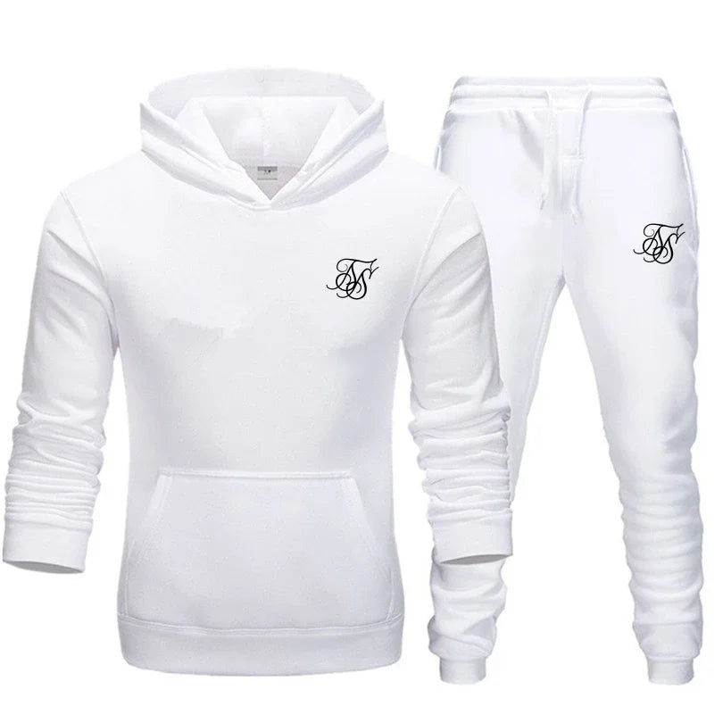 sik silk Men Brand New Sets Fashion Autumn Spring Sporting Suit Sweatshirt Sweatpants Mens Clothing 2 Pieces Sets Slim Tracksuit