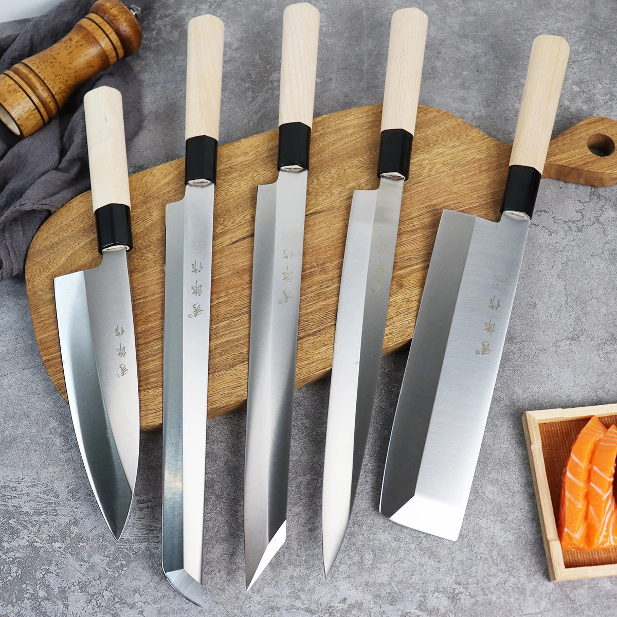 Knife kitchen Meat Cleaver Professional Salmon Sushi Slicing Knife
