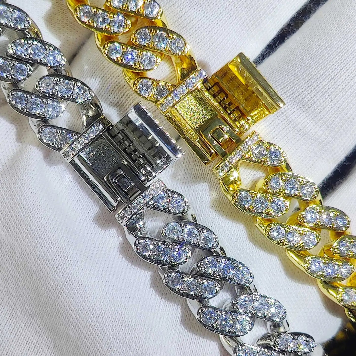 Luxury Jewelry Bling CZ Cuban Link Bracelet Two Row Zircon Copper Miami Cuban Bracelet Iced Out Hip Hop Men Women