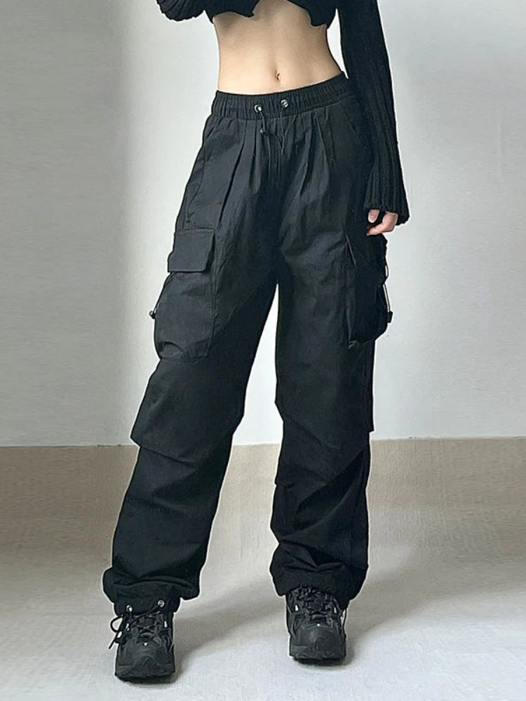 Harajuku Oversized Cargo Parachute Pants Women Streetwear Vintage Y2k