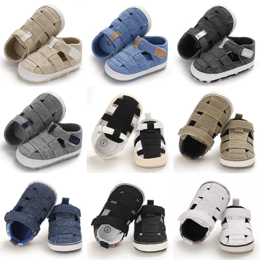 Baby Canvas Sandal For Baby Boys Girls Spring Summer Soft Bottom Anti-Slip Pre-Walker 2021 New First Walker Infant Toddler0-18 M