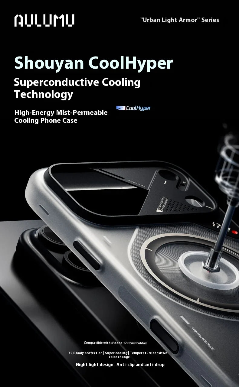 Magnetic Phone Case for iPhone 17 Pro/Pro Max Heat Dissipation Aluminum Alloy Thermal Case with Lens Protective Frame