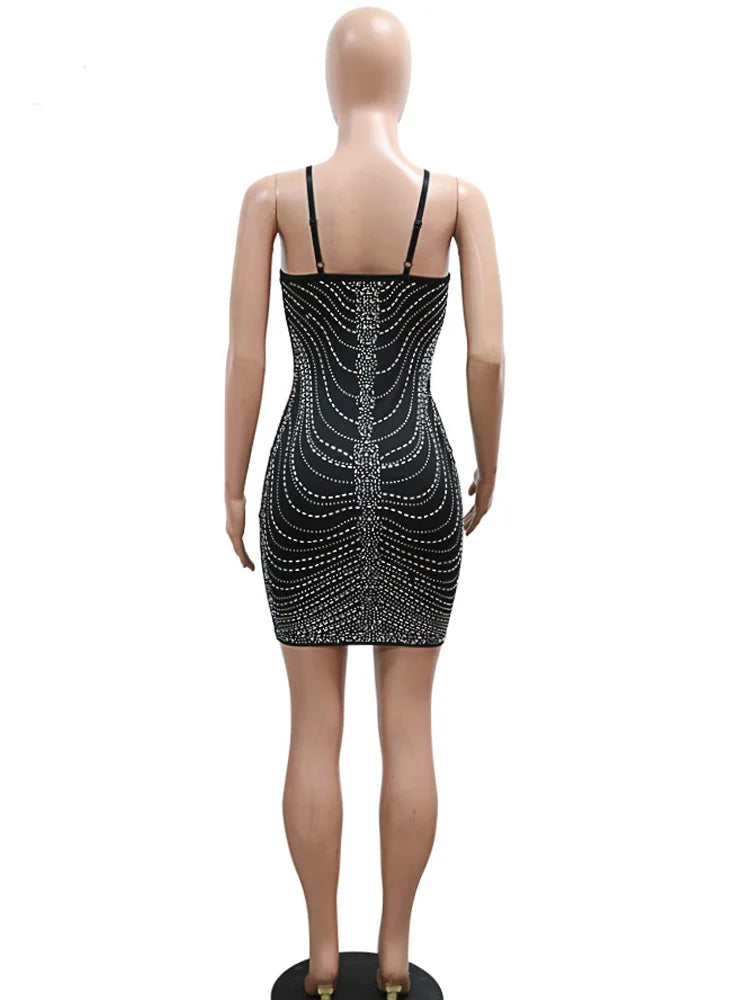 Evening Dresses: Mini Dress Luxury Woman Evening Dress Crystal Birthday Outfits