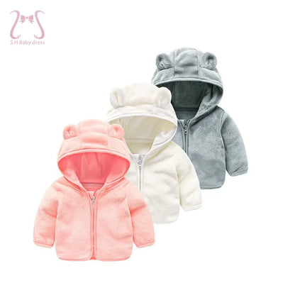 Baby Girl Autumn Winter Clothes Cute Boys Children's Fleece Jacket 0 To 3 Years Old Simple Kids Wool Sweater Jackets